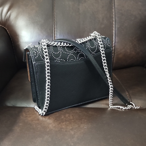 Elegant Black Studded Women's Bag - Picture 2 of 4